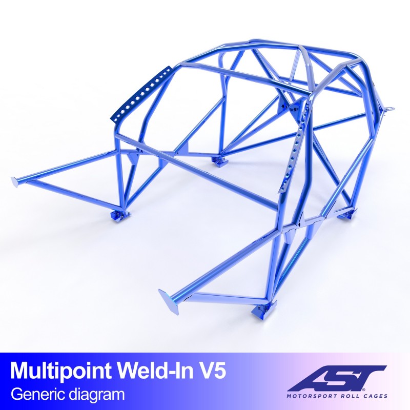 AST Roll Cage V5 10-puncte (Weld-In) pentru NISSAN Skyline (R33) 2 usi Coupe