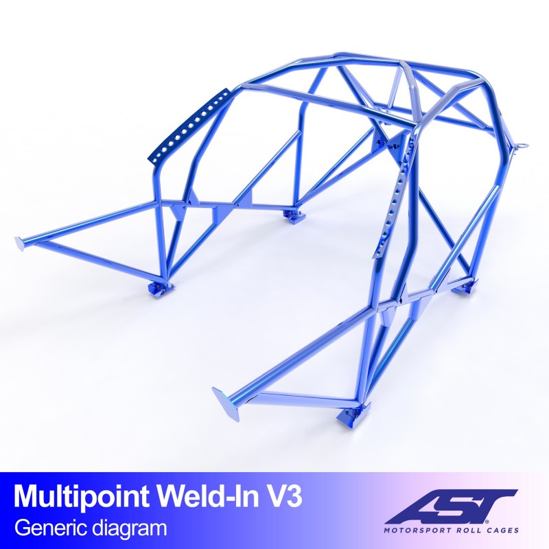 AST Roll Cage V3 10-puncte (Weld-In) pentru NISSAN Skyline (R34) 2 usi Coupe
