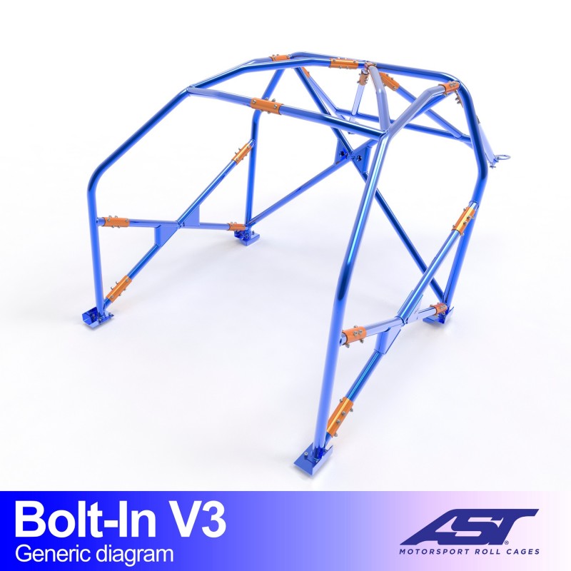AST Full Cage V3 6-puncte (Bolt-In) pentru OPEL / VAUXHALL Corsa (D) 3 usi Hatchback