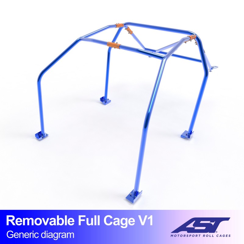 AST Full Cage V1 6-puncte (Bolt-In) pentru PORSCHE 968 (1992-1995) 3 usi Coupe RWD