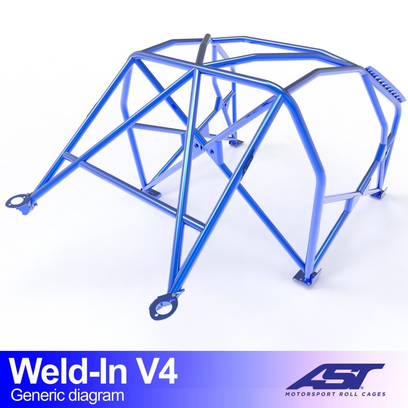 AST Roll Cage V4 8-puncte (Weld-In) pentru PORSCHE 968 (1992-1995) 3 usi Coupe RWD