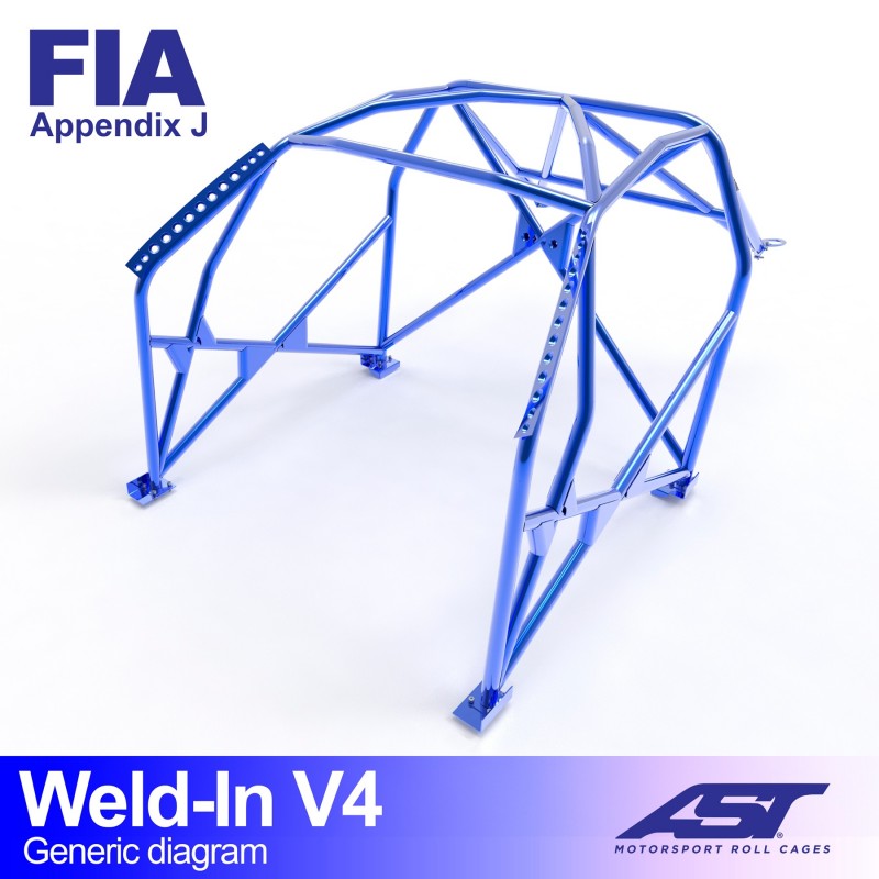 AST Roll Cage V4 8-puncte (Weld-In) pentru PORSCHE 993 2 usi Coupe RWD