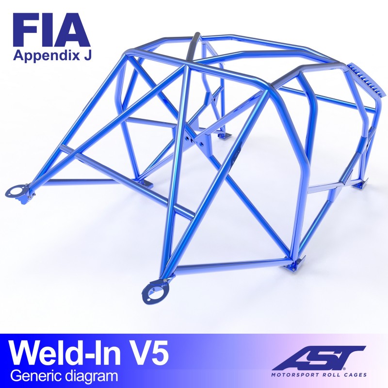 AST Roll Cage V5 8-puncte (Weld-In) pentru PORSCHE 993 2 usi Coupe RWD