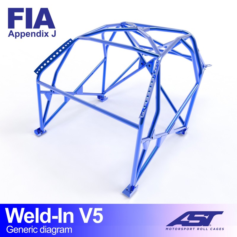 AST Roll Cage V5 8-puncte (Weld-In) pentru RENAULT R5 3 usi Hatchback