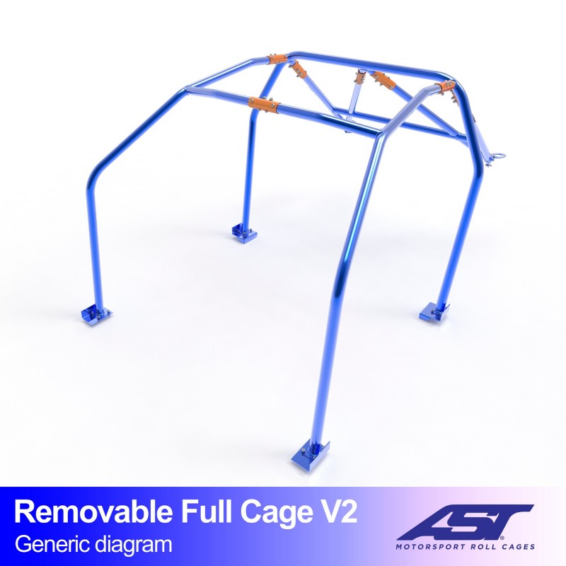 AST Full Cage V2 6-puncte (Bolt-In) pentru SUBARU BRZ (ZC6) 2 usi Coupe