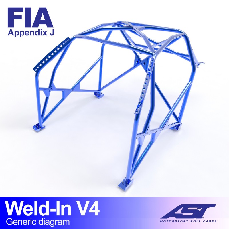 AST Roll Cage V4 8-puncte (Weld-In) pentru SUBARU Impreza (GF8) 5 usi Wagon 4WD