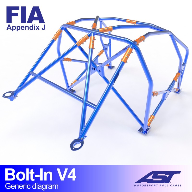 AST Full Cage V4 6-puncte (Bolt-In) pentru TOYOTA Yaris (XP10) 3 usi Hatchback