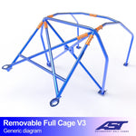 AST Removable Full Cage V3, 6-point - Volkswagen Polo (6N) 3-door Hatchback