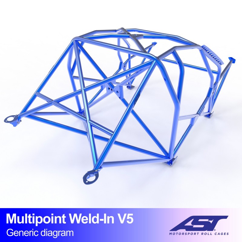 AST Roll Cage V5 10-puncte (Weld-In) pentru VOLKSWAGEN Scirocco (Mk3) 3 usi Hatchback