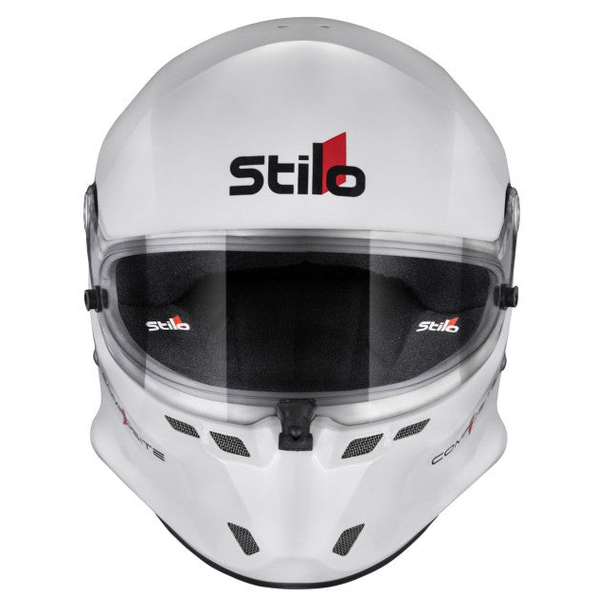 CASCA STILO ST6 F TURISMO ALB/NEGRU - SNELL SA2025 FIA 8859-24 HANS FIA8858-10