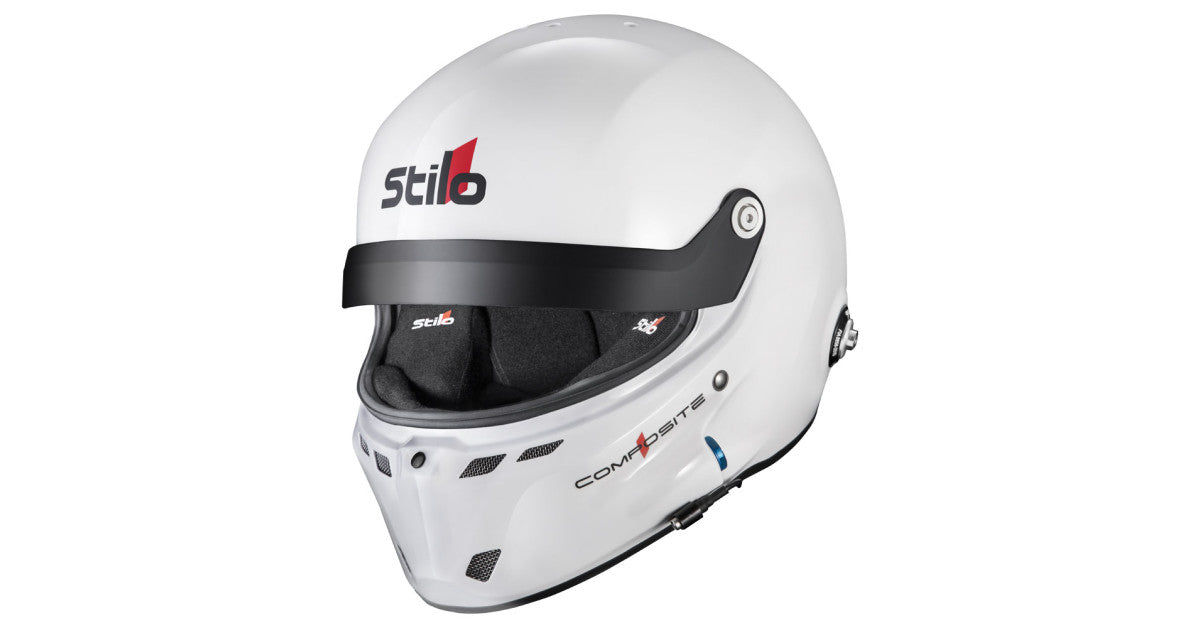 CASCA STILO ST6 GT TURISMO COMPOSITE WHITE/BLACK - SNELL SA2020 FIA 8859-24 HANS FIA8858-10