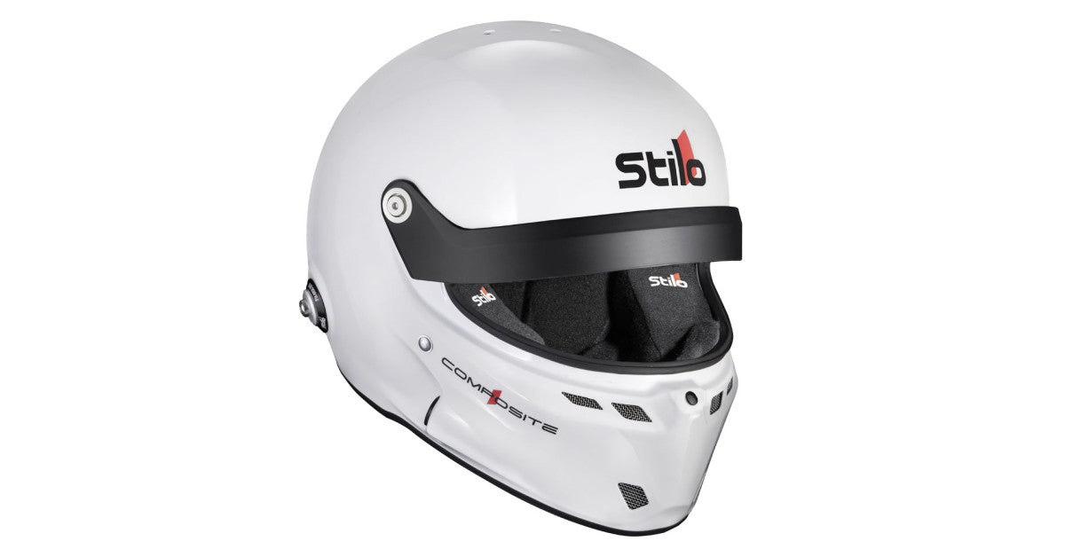 CASCA STILO ST6 GT TURISMO COMPOSITE WHITE/BLACK - SNELL SA2020 FIA 8859-24 HANS FIA8858-10