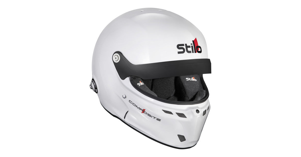 CASCA STILO ST6 GT TURISMO COMPOSITE WHITE/BLACK - SNELL SA2025 FIA 8859-24 HANS FIA8858-10
