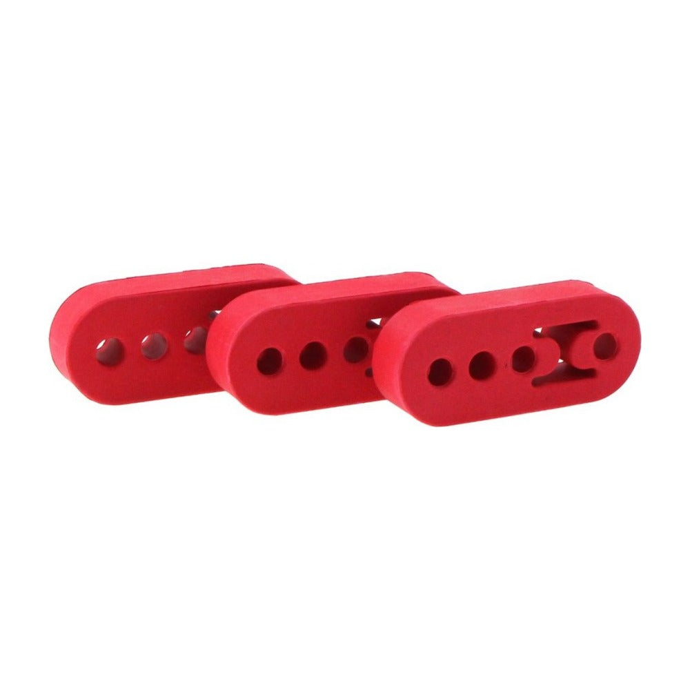 Tampon Suspendare Toba din Cauciuc, 4 Gauri, Reglabil, Rosu, Set 2 Bucati, Let's Race