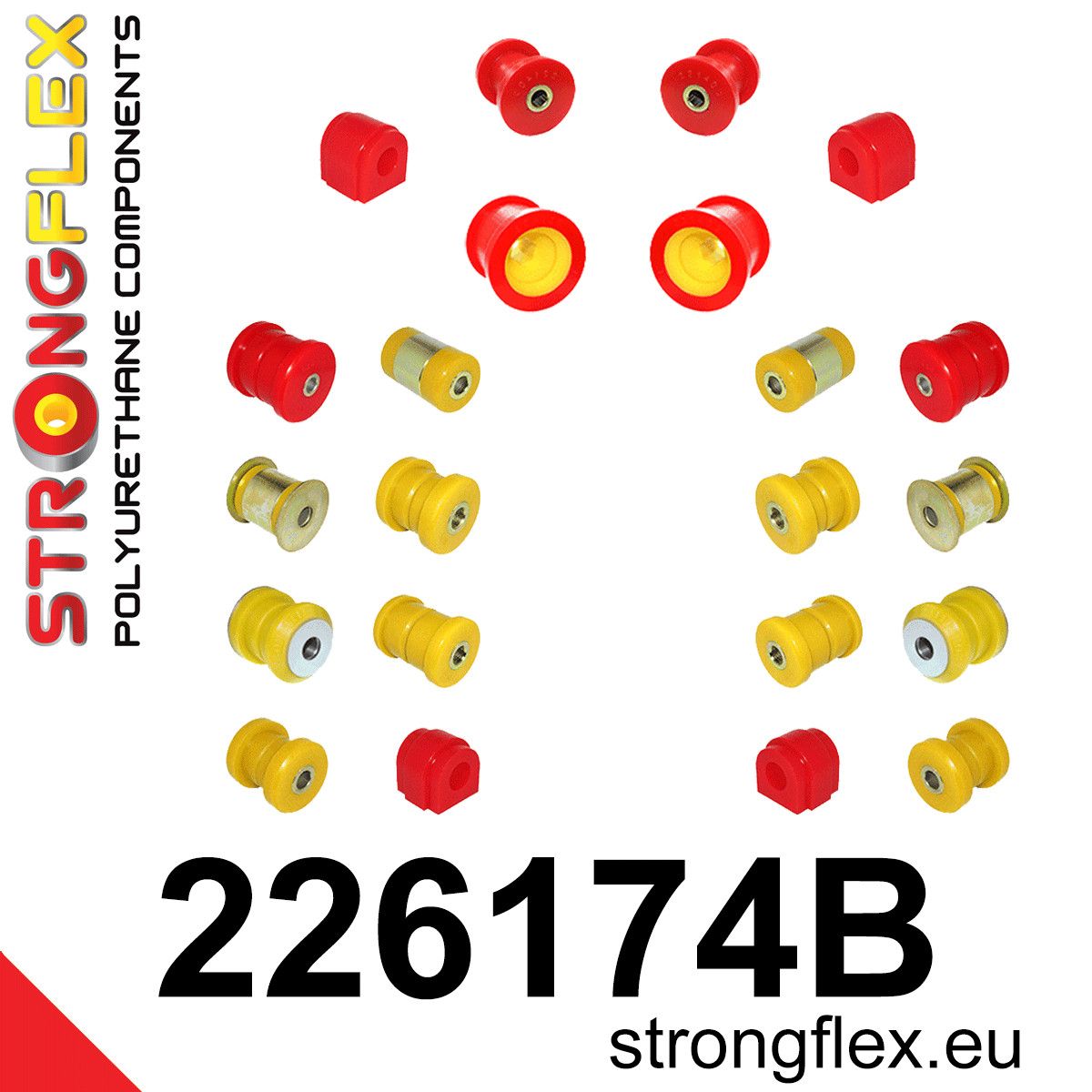 Piesa poliuretan Strongflex - frontala and Kit bucse suspensie spate - Audi A3 / S3 / RS3, TT / TTS / TTRS / Seat Leon - 226174B