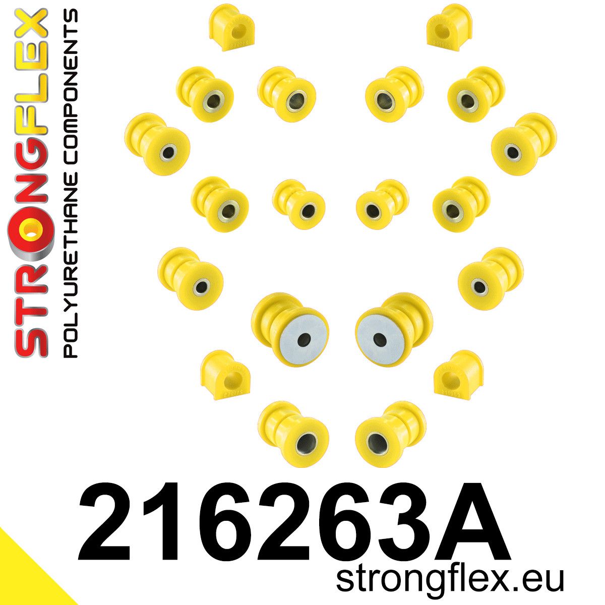 Kit complet bucse poliuretan Strongflex pentru suspensie SPORT - Toyota Celica - 216263A