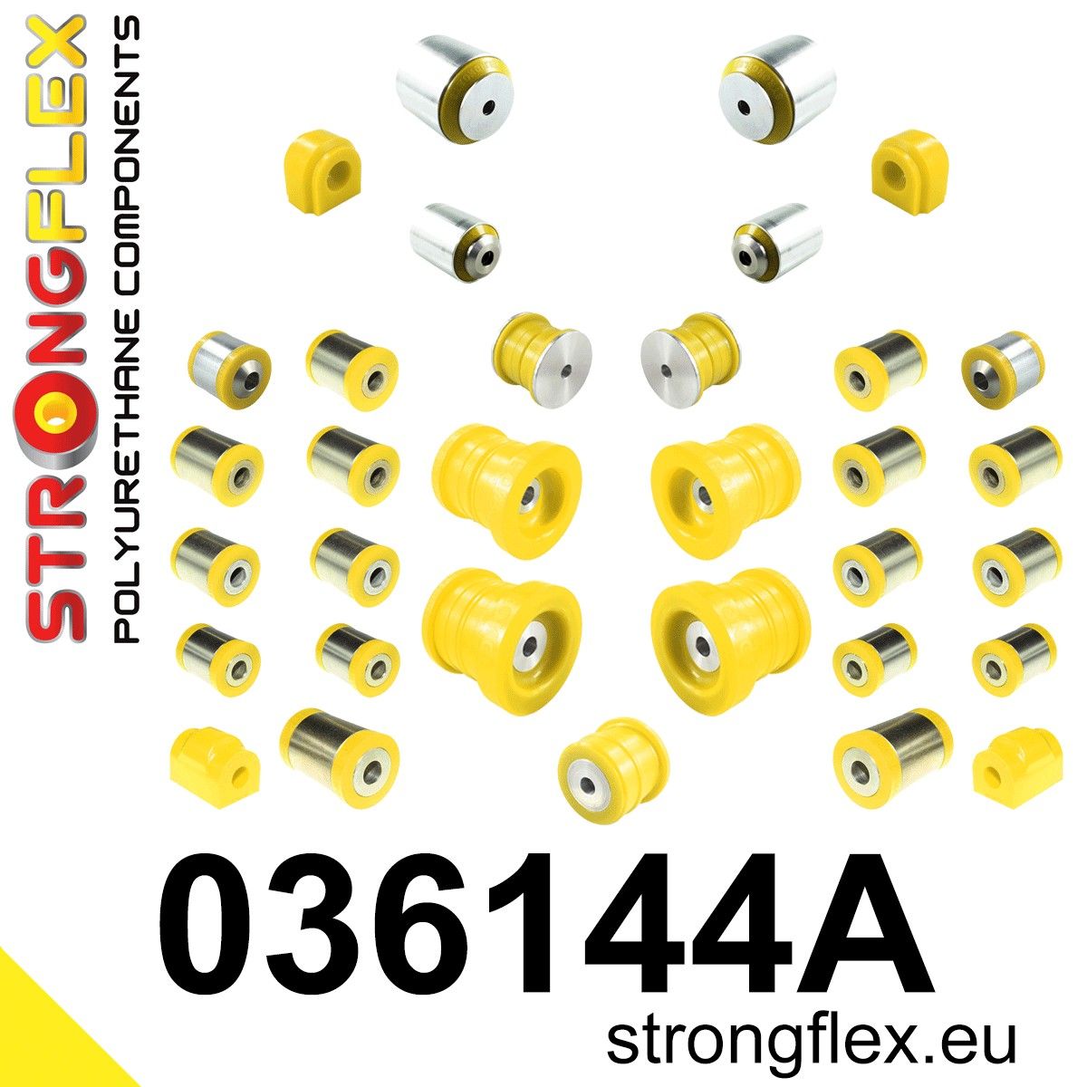 Kit complet bucse poliuretan Strongflex pentru suspensie SPORT - BMW Seria 2, Seria 3, Seria 4 - 036144A