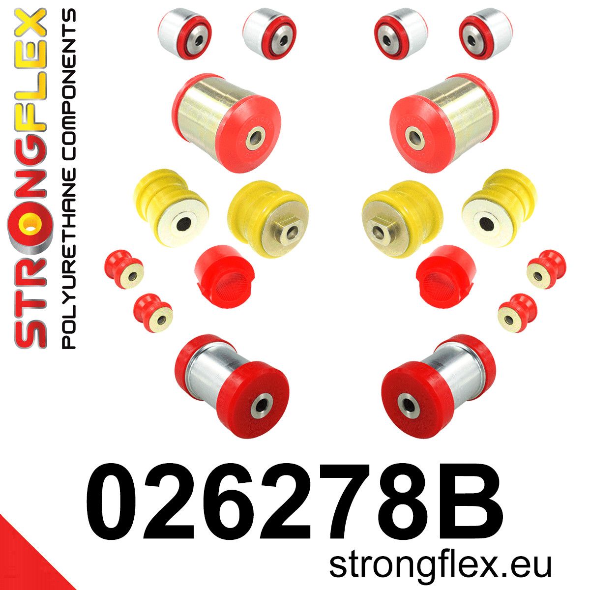 Kit bucse poliuretan Strongflex suspensie fata si punte spate - Audi A4 / S4 / RS4 - 026278B