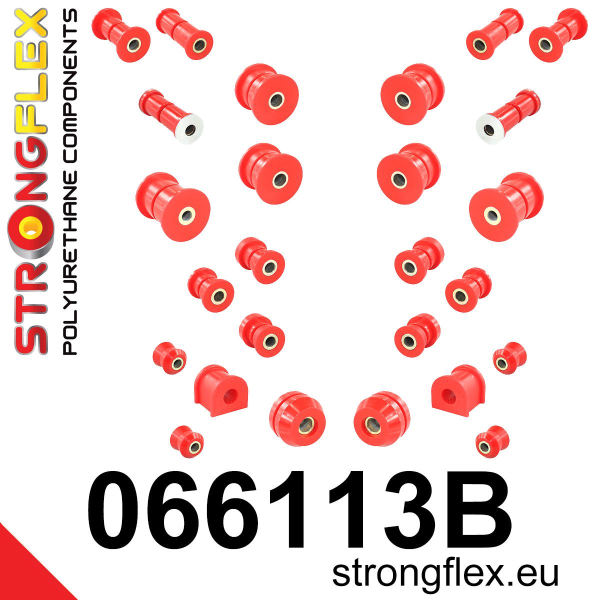 Kit complet bucse poliuretan Strongflex pentru suspensie - Fiat 125P 1300/1500 - 066113B