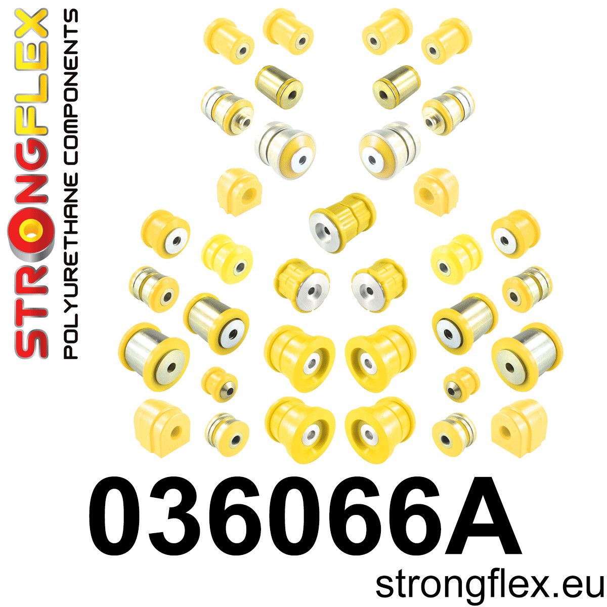 Kit complet bucse poliuretan Strongflex pentru suspensie SPORT - BMW Seria 5, Seria 6 - 036066A