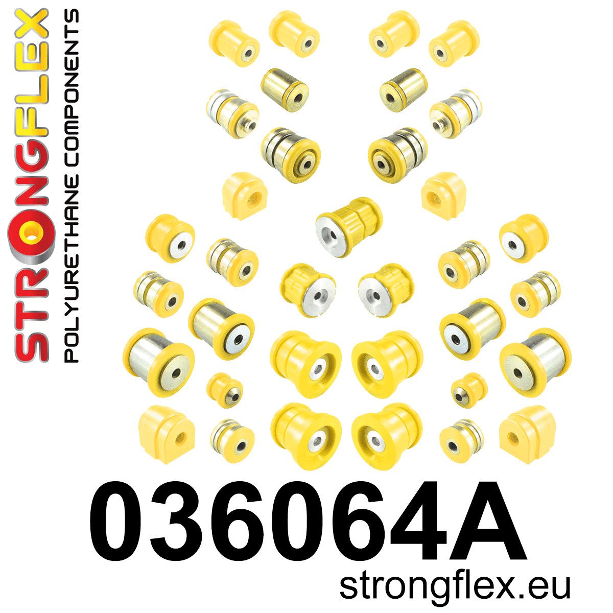 Kit complet bucse poliuretan Strongflex pentru suspensie SPORT - BMW Seria 5, Seria 6 - 036064A