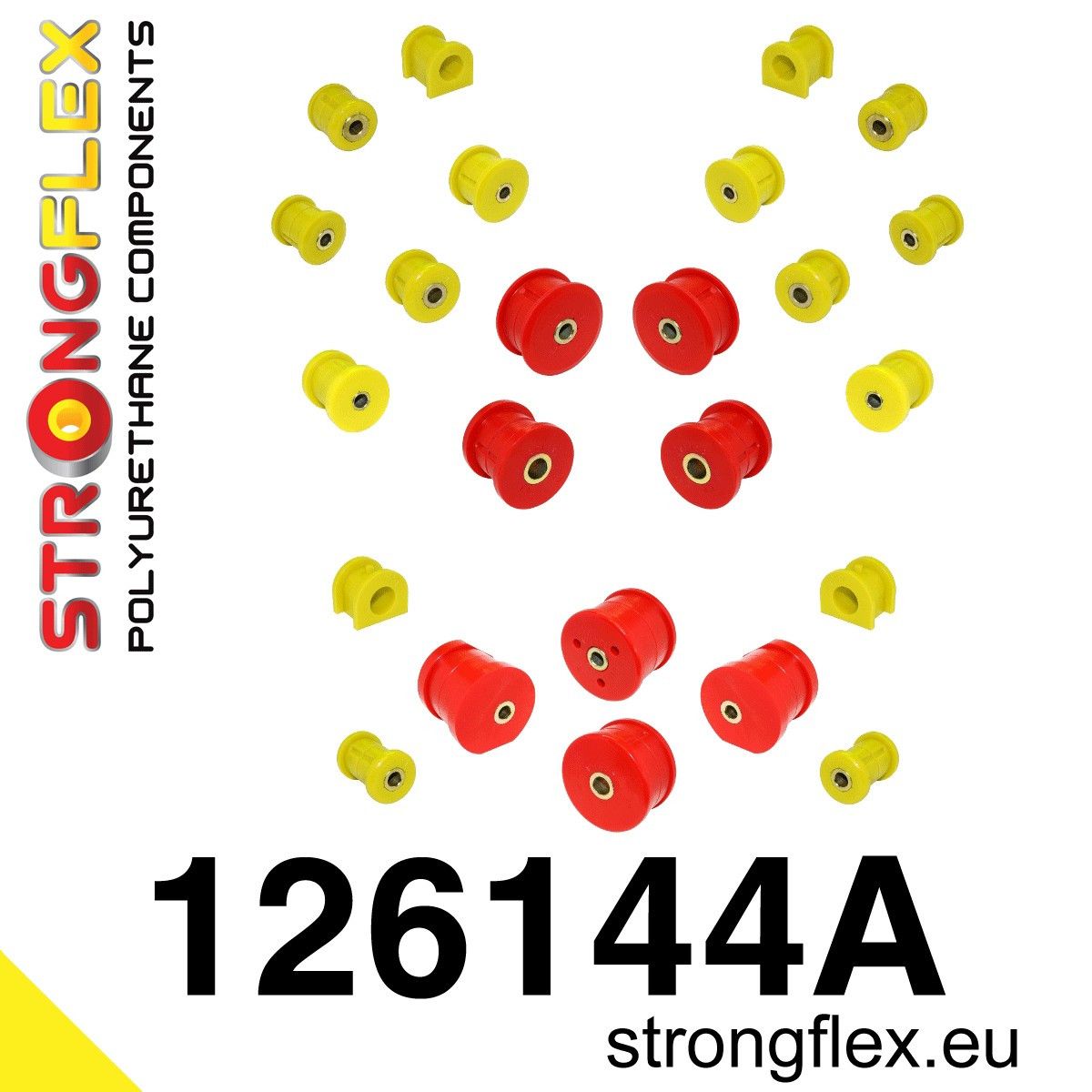 Kit complet bucse poliuretan Strongflex pentru suspensie SPORT - Mitsubishi Lancer Evolution - 126144A