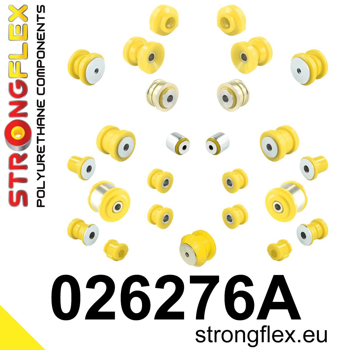 Kit complet bucse poliuretan Strongflex pentru suspensie SPORT - Audi 100 / S4 - 026276A