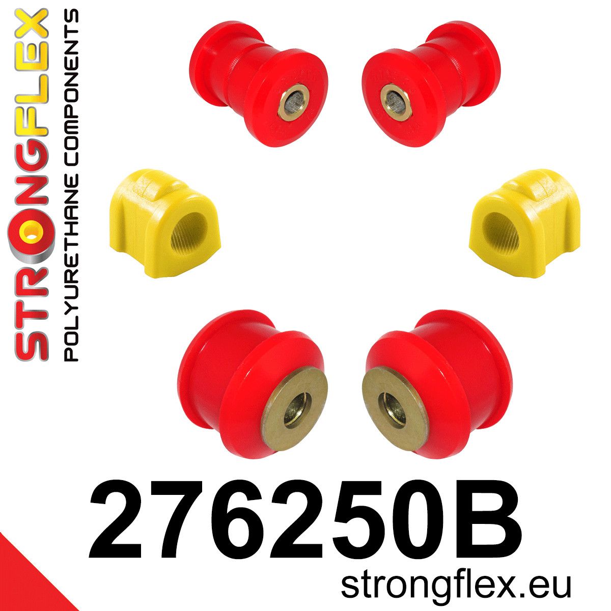 Kit bucse poliuretan Strongflex suspensie fata - Subaru Forester, Impreza, WRX STI, XV / Crosstrek - 276250B