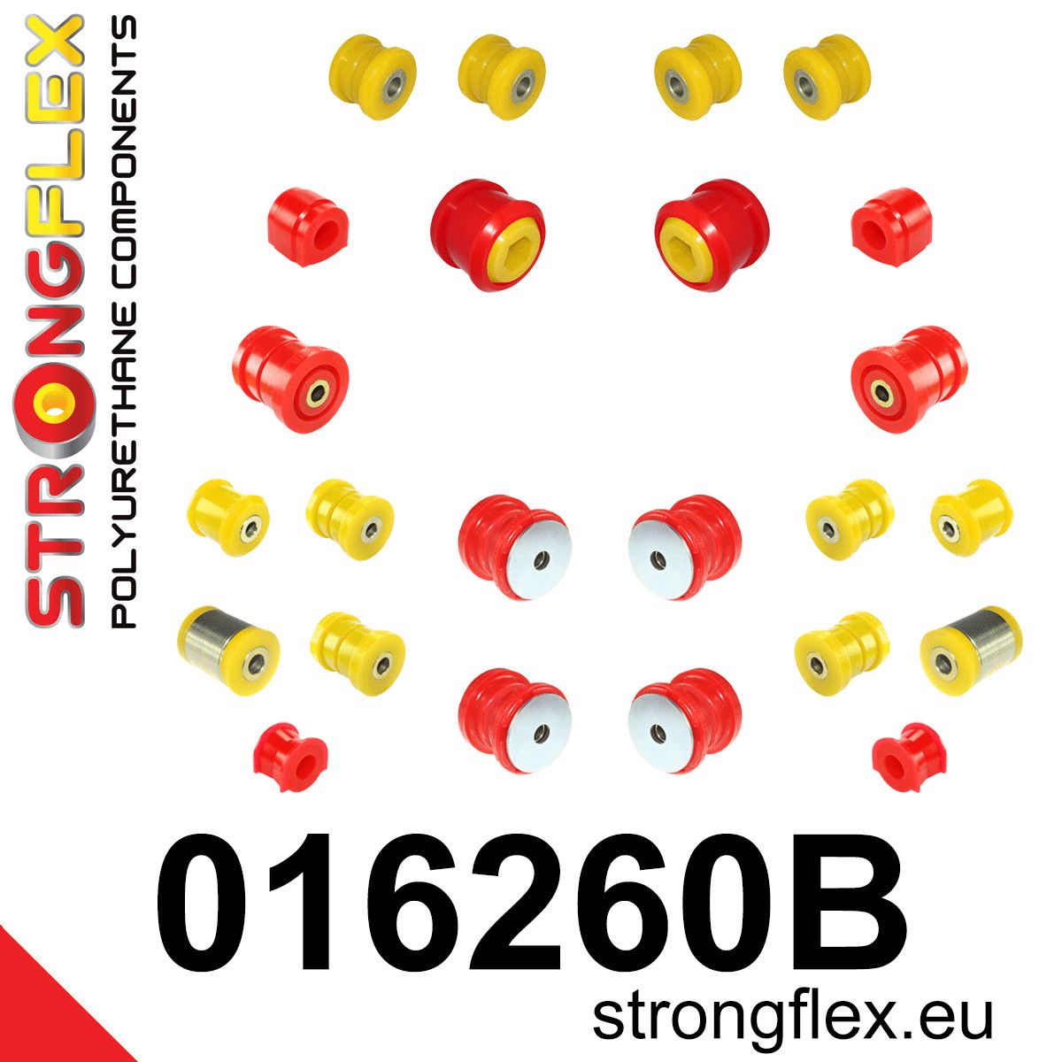 Kit complet bucse poliuretan Strongflex pentru suspensie - Alfa Romeo 159, Brera, Spider - 016260B