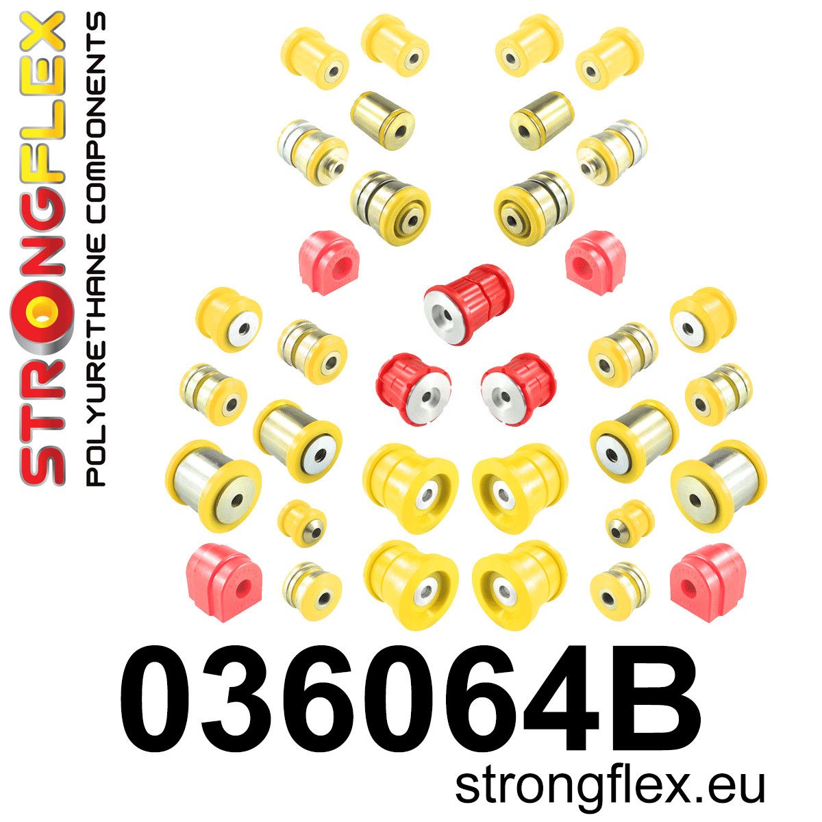 Kit complet bucse poliuretan Strongflex pentru suspensie - BMW Seria 5, Seria 6 - 036064B