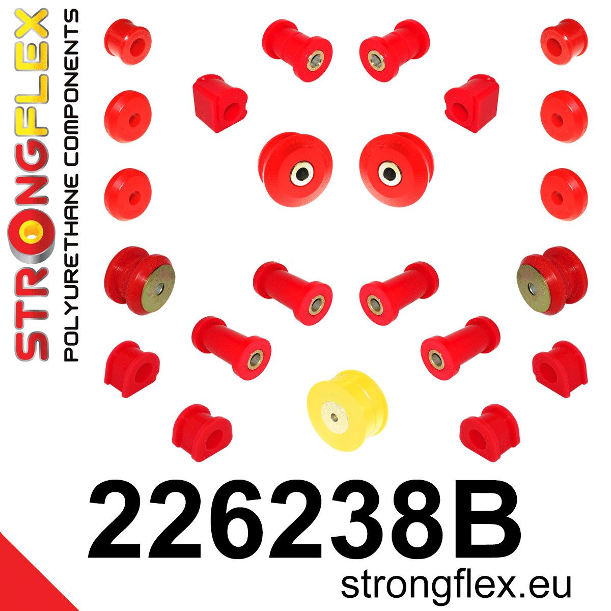 Kit complet bucse poliuretan Strongflex pentru suspensie - Volkswagen Golf, Jetta - 226238B