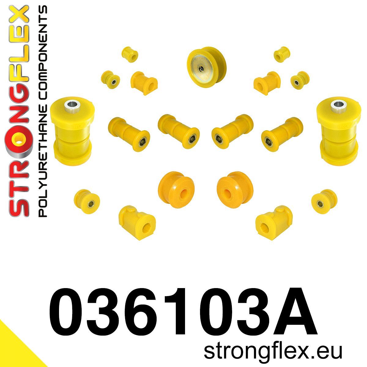 Kit complet bucse poliuretan Strongflex pentru suspensie SPORT - BMW Seria 3 - 036103A