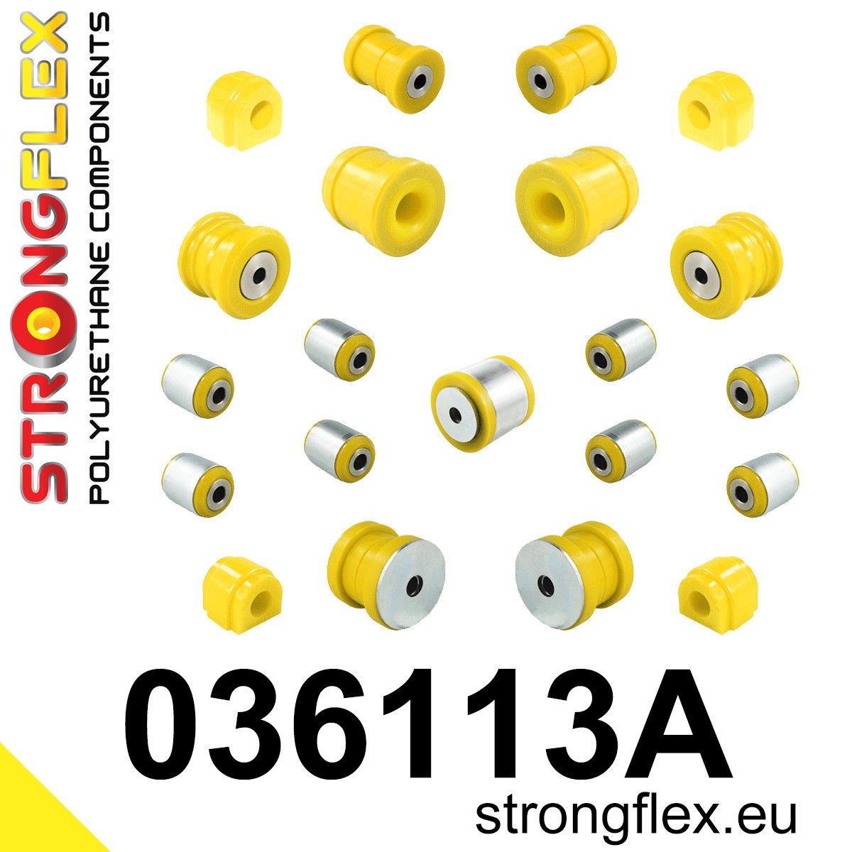 Kit complet bucse poliuretan Strongflex pentru suspensie SPORT - BMW Seria 1, Seria 2 - 036113A