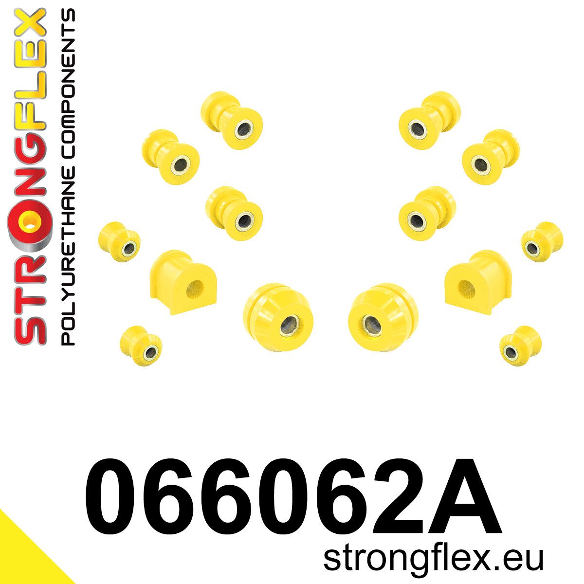 Kit bucse poliuretan Strongflex suspensie fata SPORT - Fiat 125P 1300/1500 - 066062A