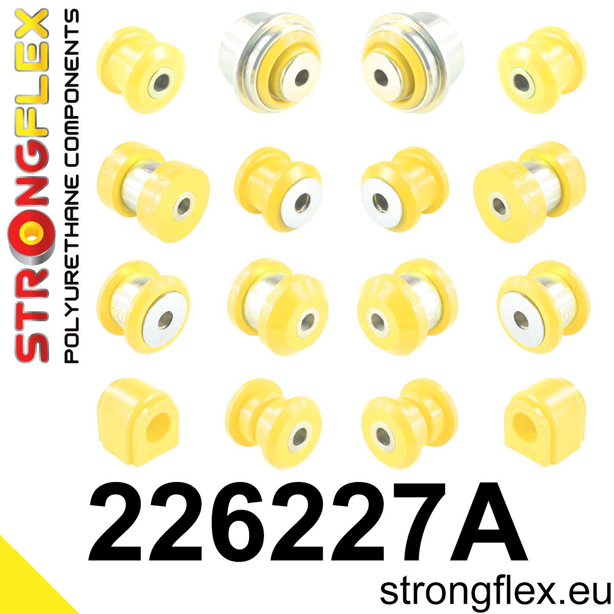 Kit bucse poliuretan Strongflex suspensie spate SPORT - Audi A3 / S3 / RS3, TT / TTS / TTRS / Seat Leon - 226227A