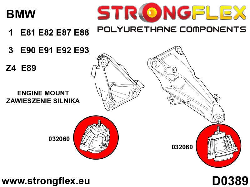 Tampon poliuretan Strongflex motor E90 E81 E84 E89 - BMW Seria 1, Seria 3, Z4 - 032060B