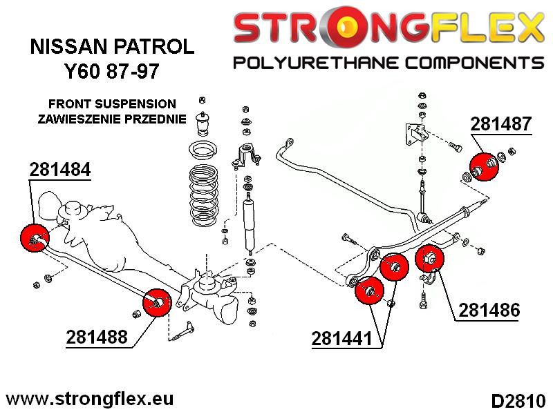 Bucsa poliuretan Strongflex bara stabilizatoare fata - Nissan Patrol / Safari - 281486B