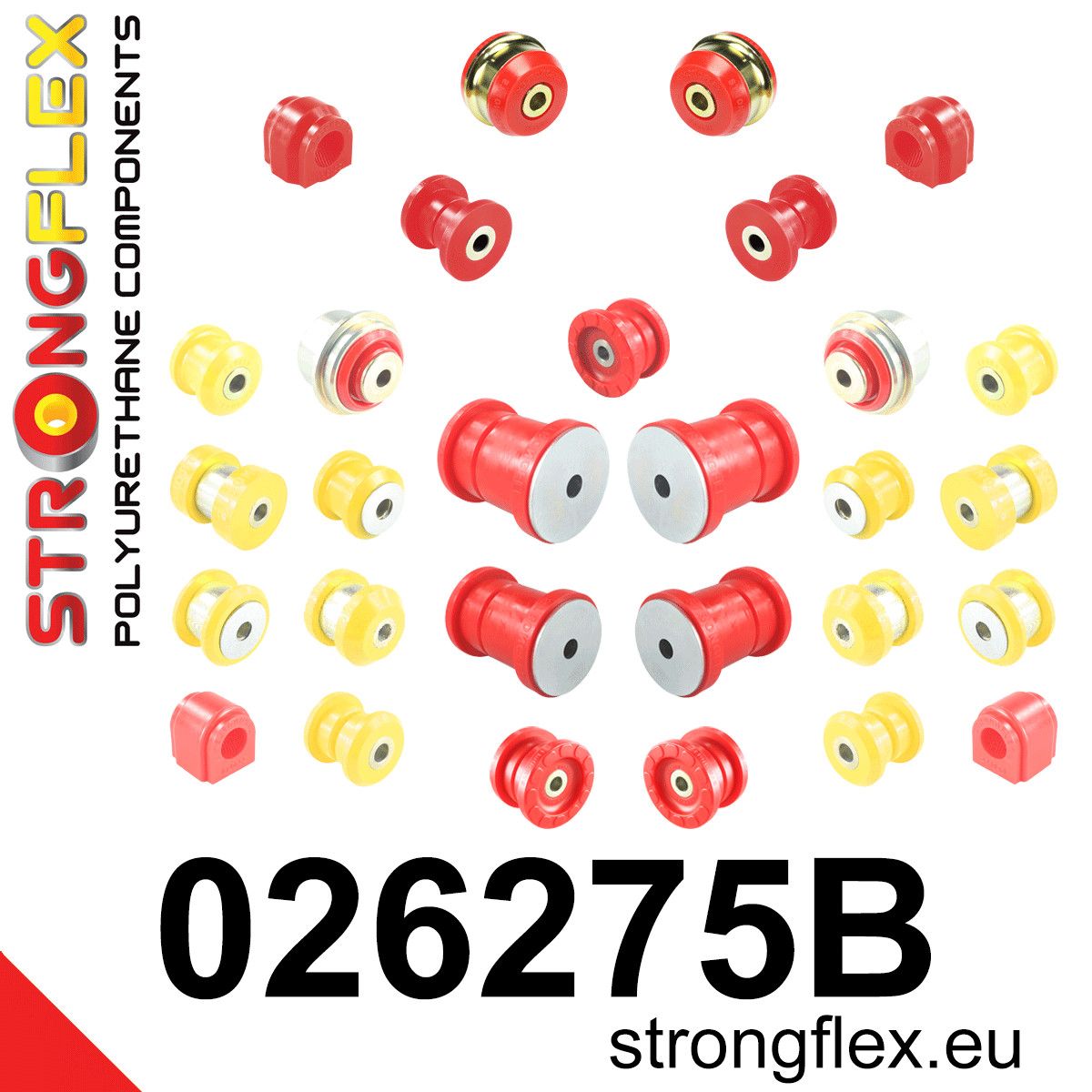 Kit complet bucse poliuretan Strongflex pentru suspensie - Audi A3 / S3 / RS3, TT / TTS / TTRS / Seat Leon - 026275B