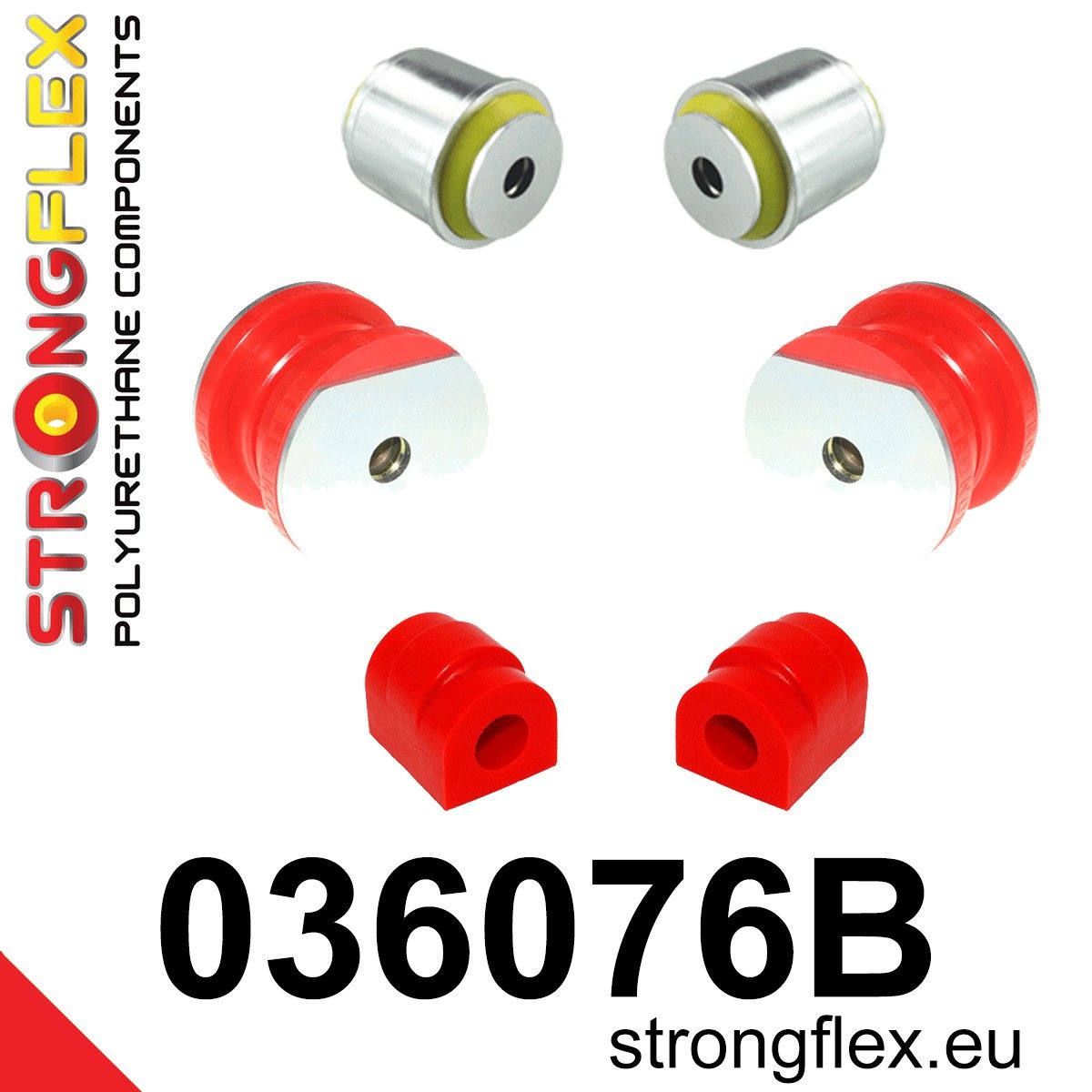 Kit bucse poliuretan Strongflex suspensie fata - BMW Seria 5, Seria 6 - 036076B