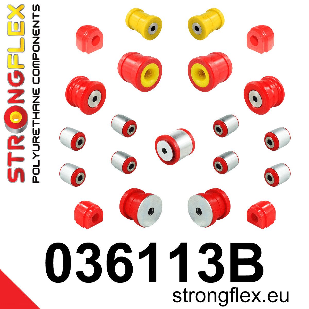 Kit complet bucse poliuretan Strongflex pentru suspensie - BMW Seria 1, Seria 2 - 036113B