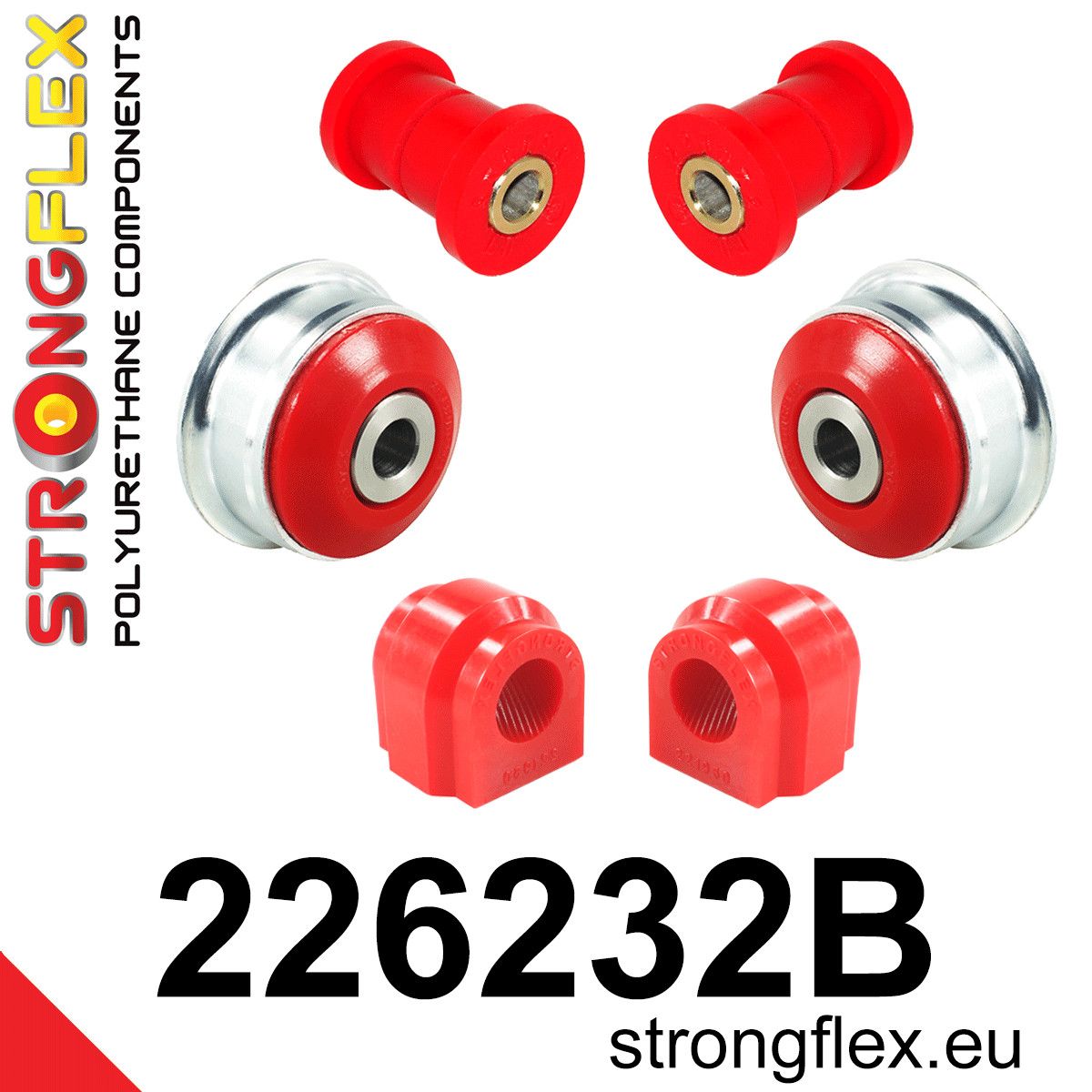 Kit bucse poliuretan Strongflex suspensie fata - Seat Ibiza / Volkswagen Polo - 226232B