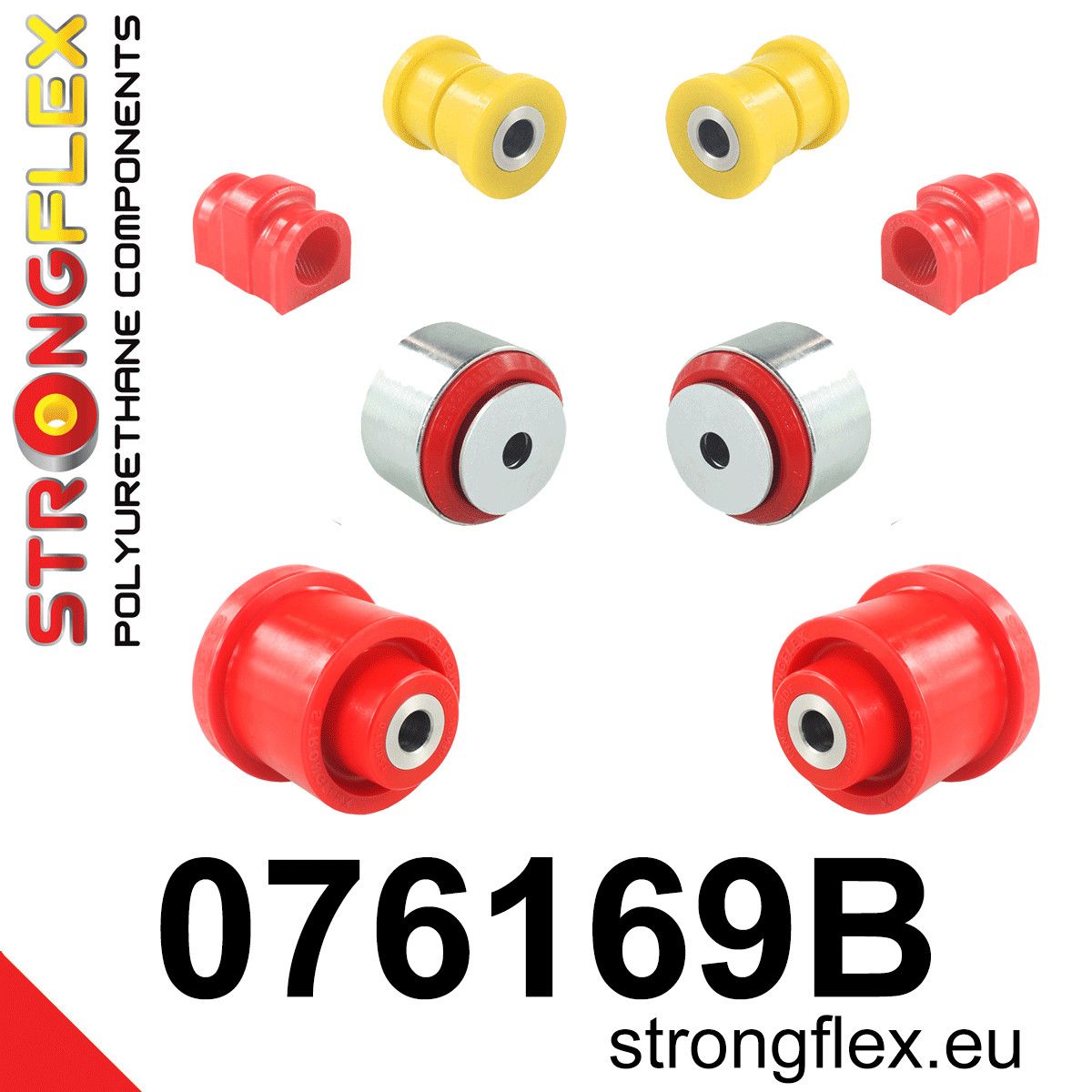 Kit bucse poliuretan Strongflex suspensie fata si punte spate - Ford Fiesta, Puma - 076169B