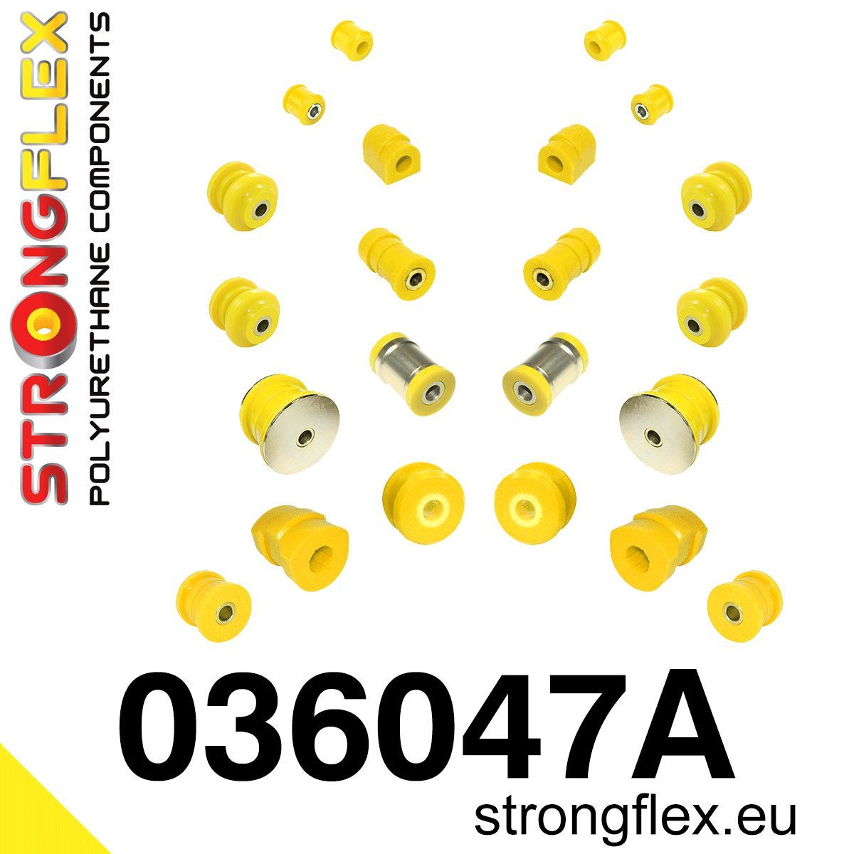 Piesa poliuretan Strongflex - frontala and Kit bucse suspensie spate SPORT - BMW Seria 3 - 036047A