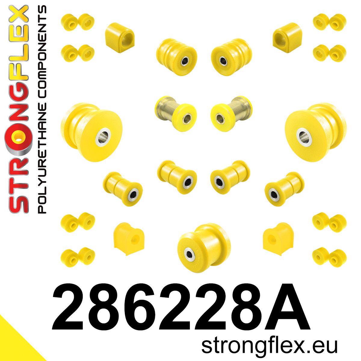 Kit complet bucse poliuretan Strongflex pentru suspensie SPORT - Nissan Silvia / 200SX - 286228A