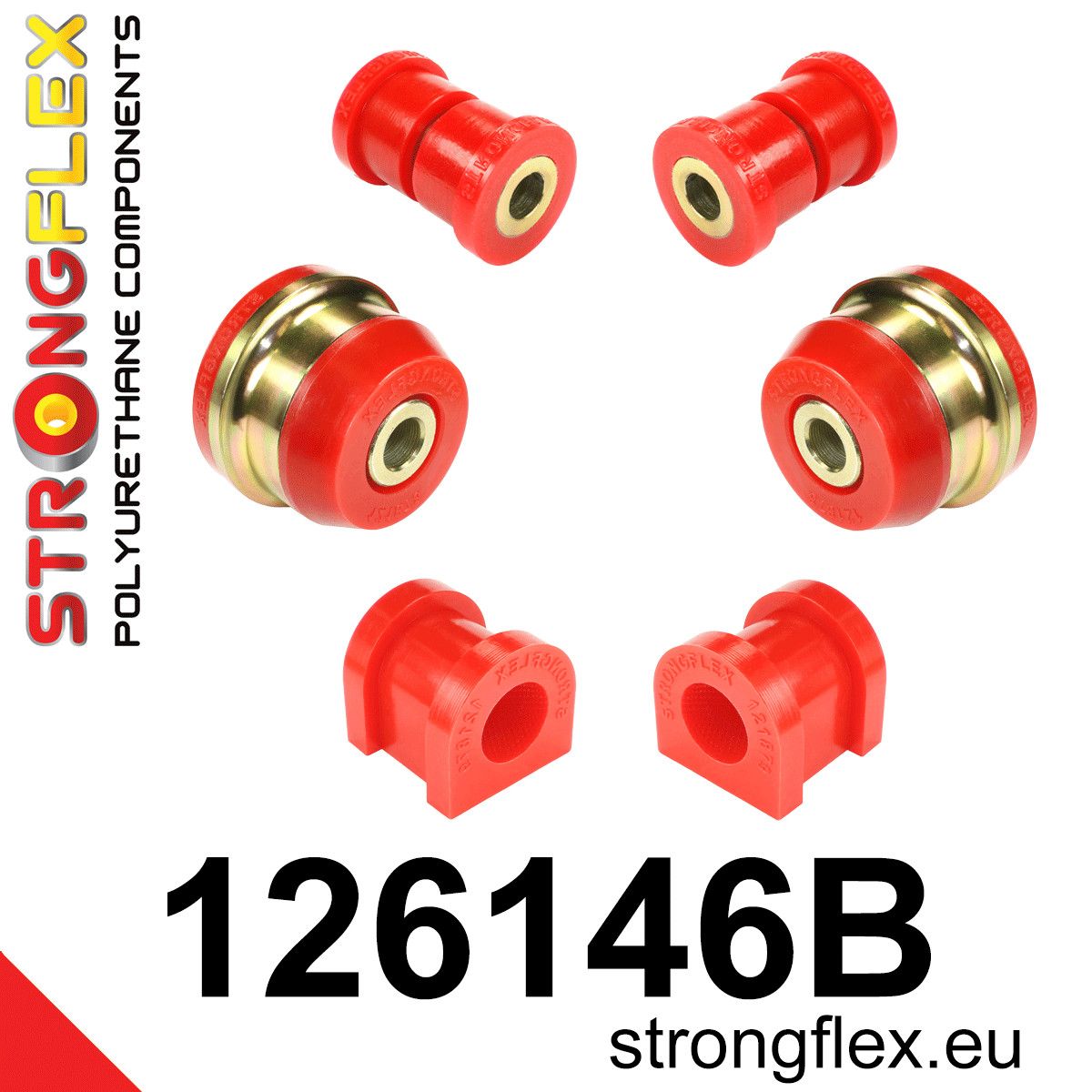Kit bucse poliuretan Strongflex suspensie fata - Mitsubishi Eclipse Cross, Lancer, Outlander - 126146B