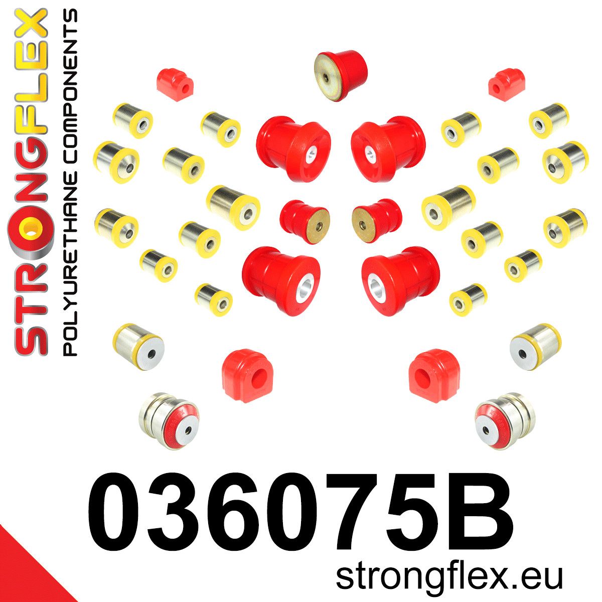 Kit complet bucse poliuretan Strongflex pentru suspensie - BMW Seria 1, Seria 2, Seria 3, Seria 4 - 036075B