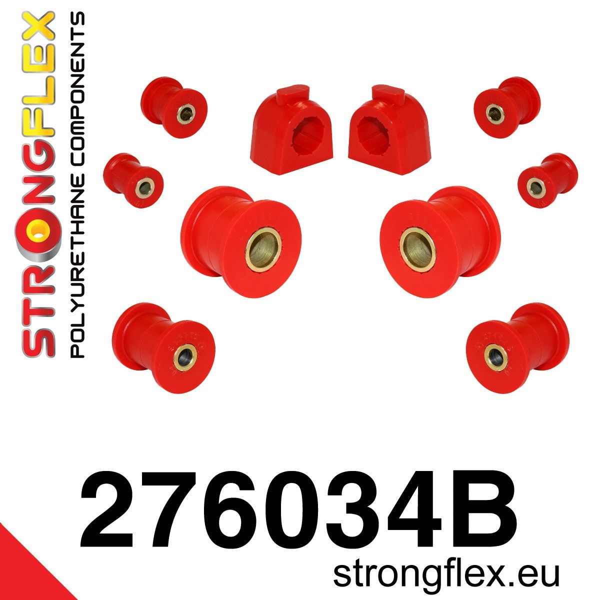 Kit bucse poliuretan Strongflex suspensie fata - Subaru Forester, Impreza, Legacy/Outback - 276034B