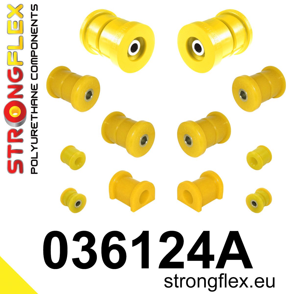 Kit bucse poliuretan Strongflex suspensie spate SPORT - BMW Seria 5, Seria 6 - 036124A