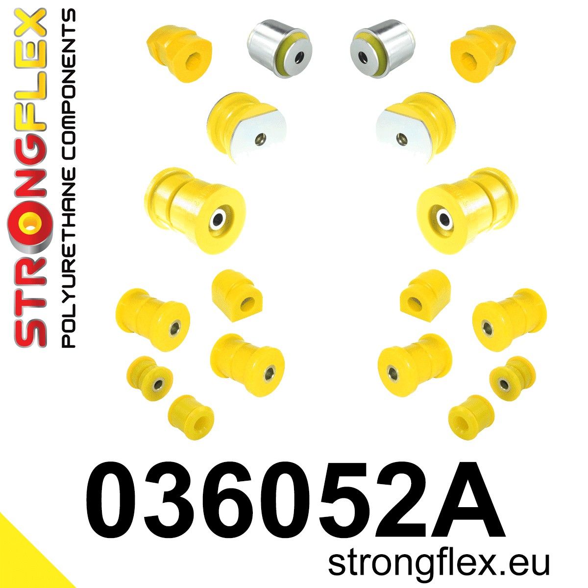Kit complet bucse poliuretan Strongflex pentru suspensie SPORT - BMW Seria 5, Seria 6 - 036052A