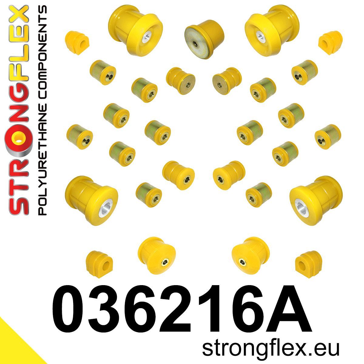 Kit complet bucse poliuretan Strongflex pentru suspensie SPORT - BMW Seria 3 - 036216A